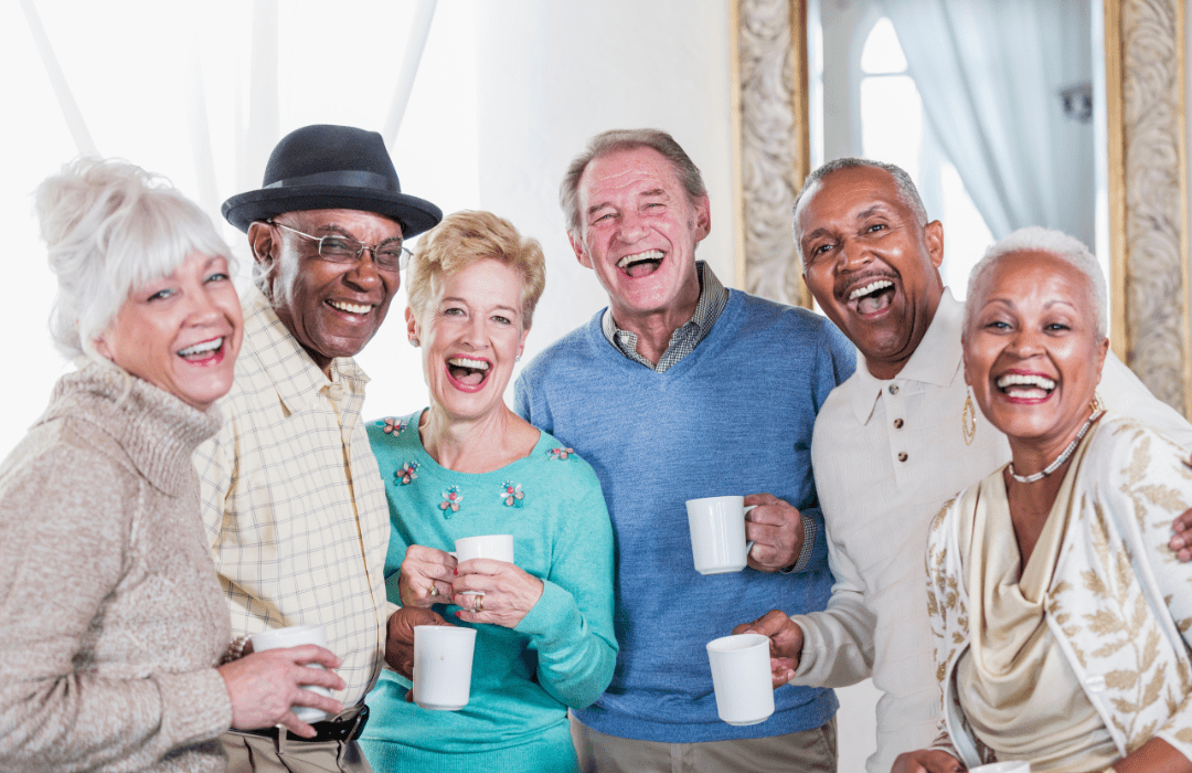 senior citizens having fun together